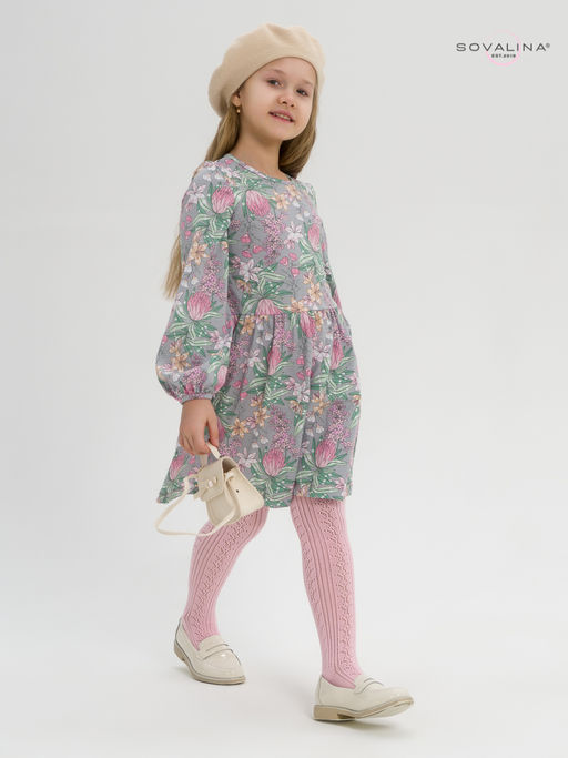 Платье Моана цветы на сером - Sovalina фото 9