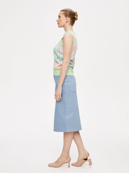 Топ с жаккардом акварель 421.010414/Персиковый