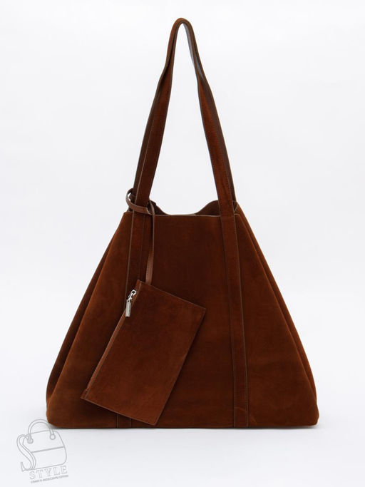 Сумка женская кожаная 1029M brown Polina&Eiterou