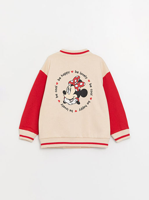 Kolej Yaka Uzun Kollu Minnie Mouse Bask?l? K?z Bebek Bomber Ceket - Waikiki фото 2