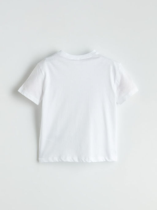 Bisiklet Yaka Bask?l? Erkek ?ocuk Ti??rt