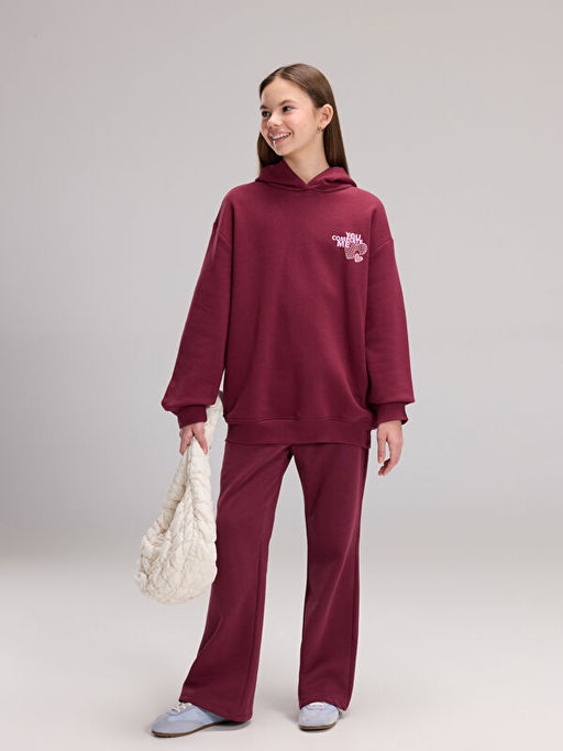 Kap??onlu K?z ?ocuk Kal?n Sweatshirt