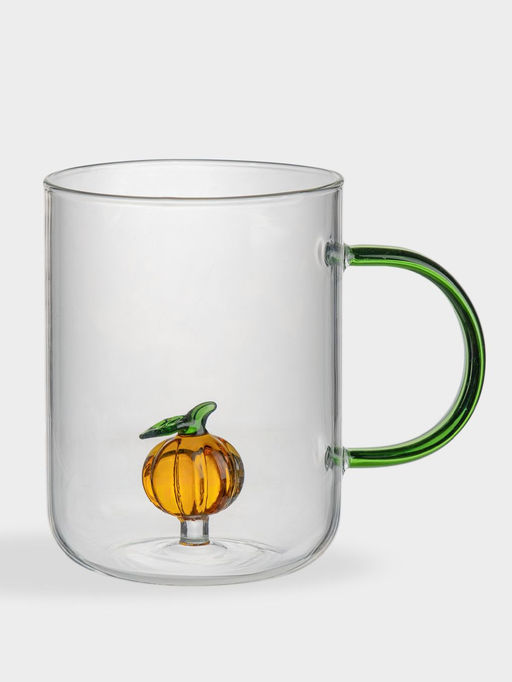 Кружка, 450 мл, стекло Б, зеленая ручка, Тыква, Bright pumpkin - Anna lafarg фото 2