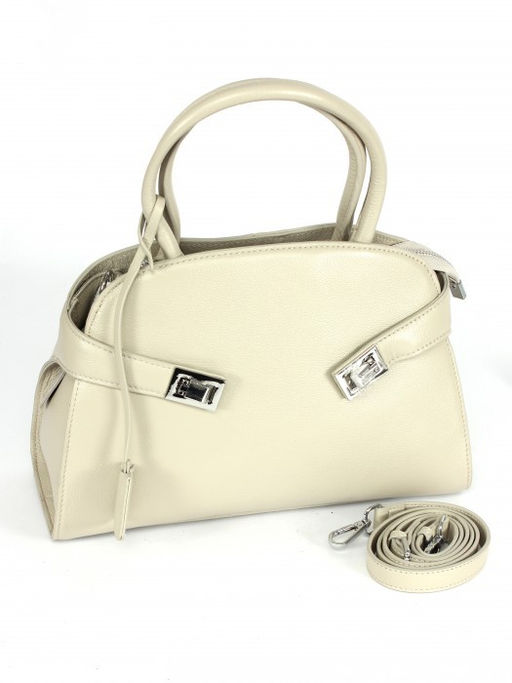 Сумка женская натуральная кожа GU 2033-6699, 1отд+еврокарман, плечевой ремень, молочный SALE 264163