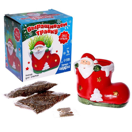 Набор для опытов Выращиваем травку, сапожок - Эврики фото 2