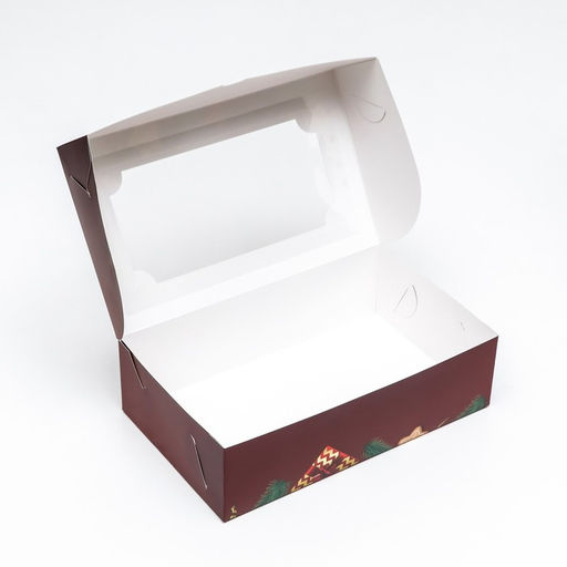 Коробка подарочная складная с окном «С Новым годом!», 25×15×7 см