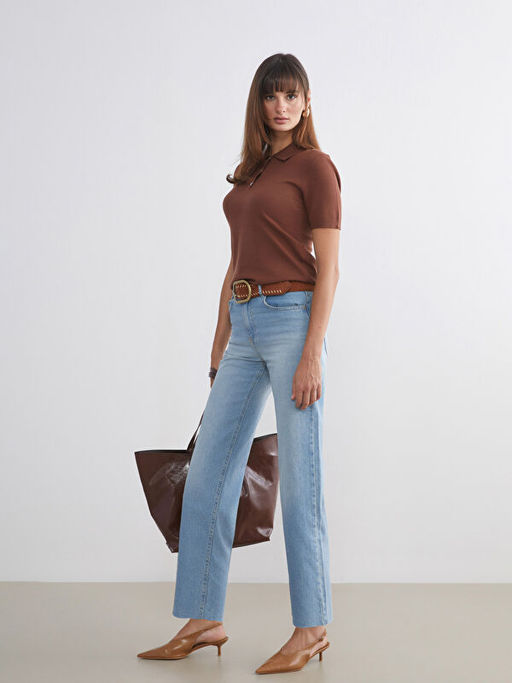 Straight Fit Kad?n Jean Pantolon