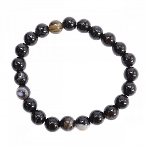 Браслет из камня Черный агат хранит и приумножает достаток в семье