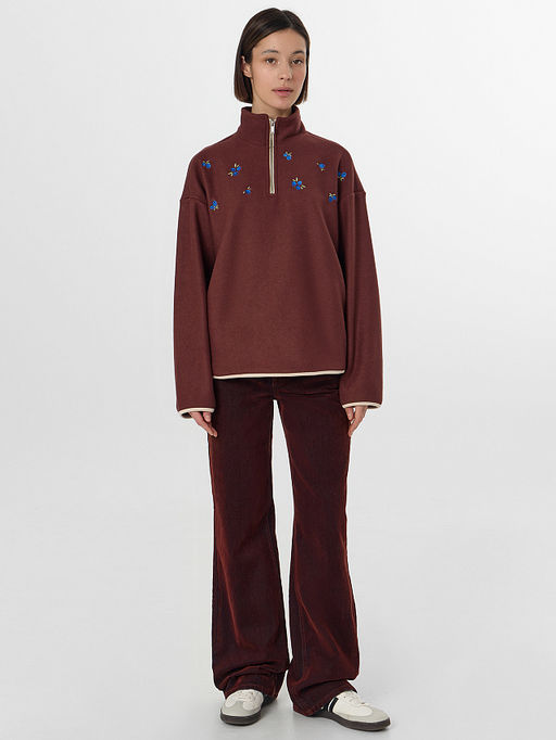 Толстовка женская коричневая из флиса