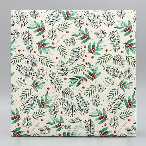 Цена за 5 шт. Коробка складная на 9 капкейков с окном «Тёплых праздников!», 25 х 25 х 10 см