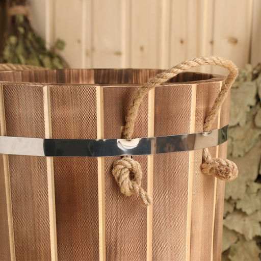 Запарник - ведро для бани и сауны «Добрыня», 10 л, липа, пластиковая вставка, «Добропаровъ»