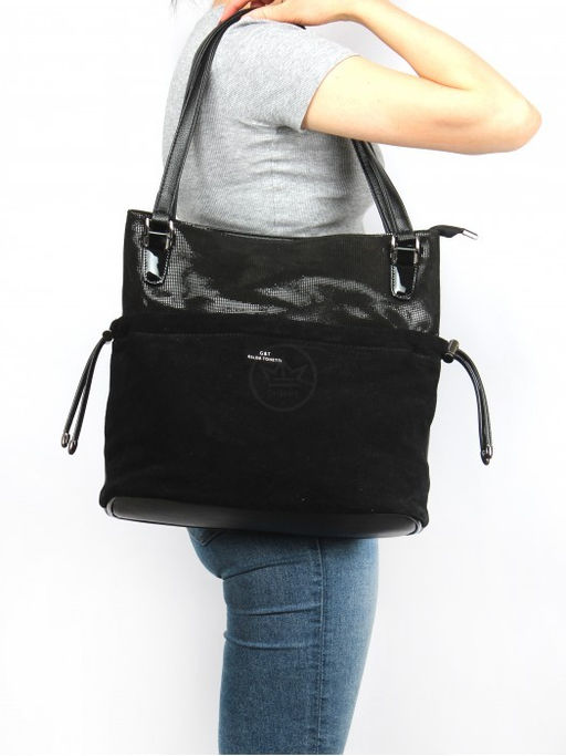 Сумка женская иск/кожа+нат/замша GT-MAQ 63109GY, 1отд+карм/пер, черный SALE 202555 - Adelia фото 10