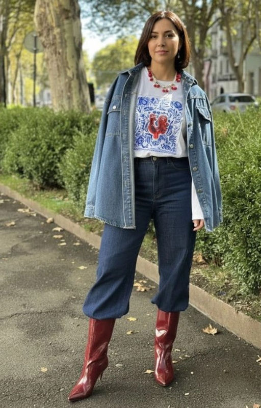 Лонгслив с шёлковой вставкой Петушок LRP001 - Sahar art lab фото 11