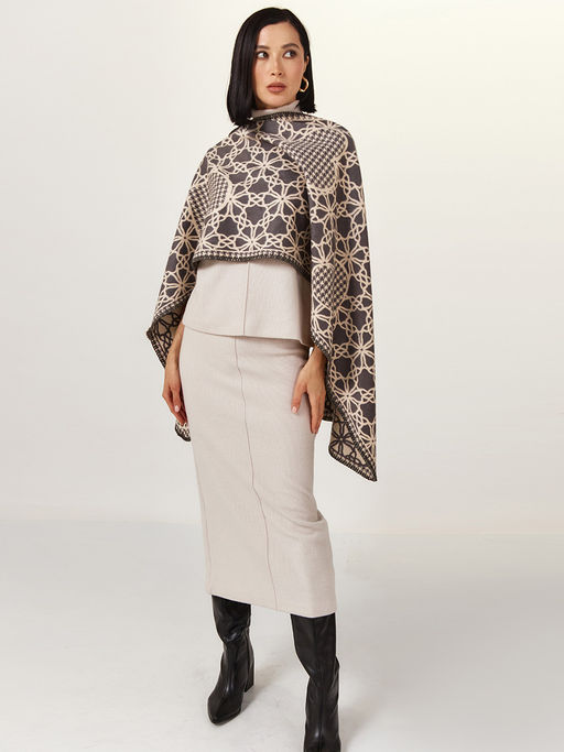 в составе ШЕРСТЬ  и КАШЕМИР Большой, мягкий, теплый  двусторонний палантин - Tantino фото 2