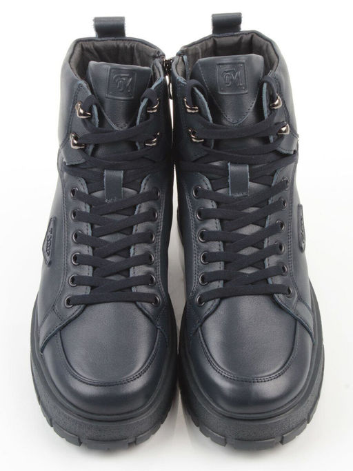 05-AW1002-2M DK. BLUE Ботинки зимние мужские (натуральная кожа, натуральный мех)