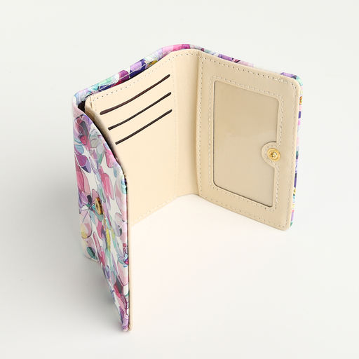 Кошелёк женский на кнопке, 10.5×2.5×8.5 см, с цветочным принтом, разноцветный