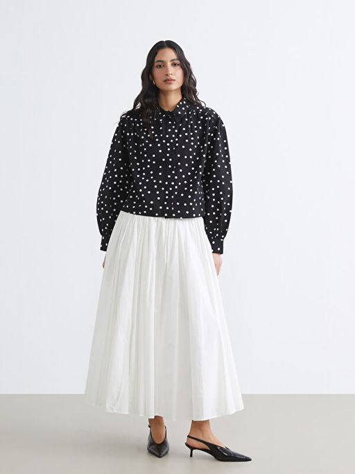 Puantiyeli Poplin Kad?n G?mlek