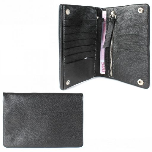 Портмоне мужское Croco-ПР-801 натуральная кожа 2 отд, 12 карм, рем-петля, черный флотер (40) 211543