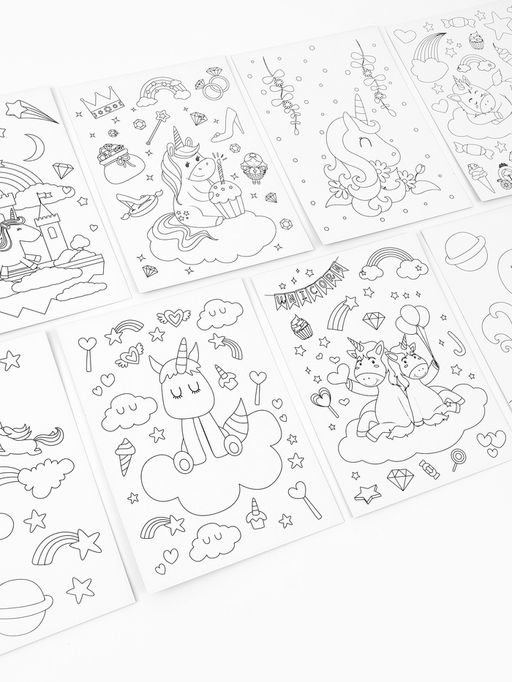 Гравюра блокнот "Единороги", 9 листов, штихель