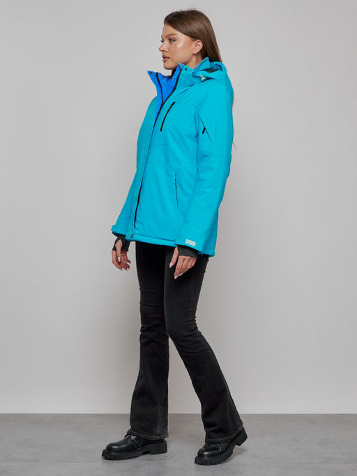 Горнолыжная куртка женская зимняя синего цвета 05S - Mtforce фото 13