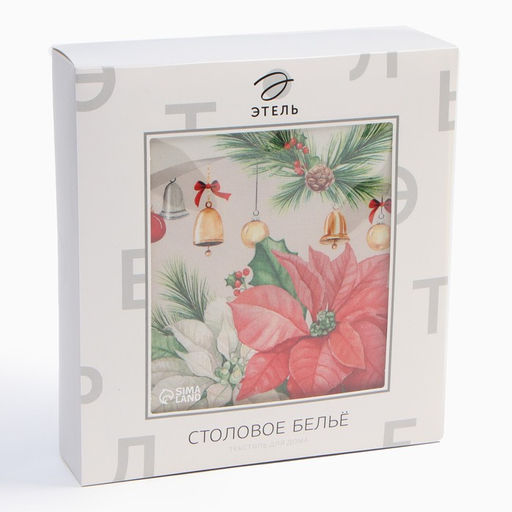 Скатерть Этель Рождественский венок, 110х150 см, с ВГМО, 100% хл, саржа 190 г/м2  фото 6