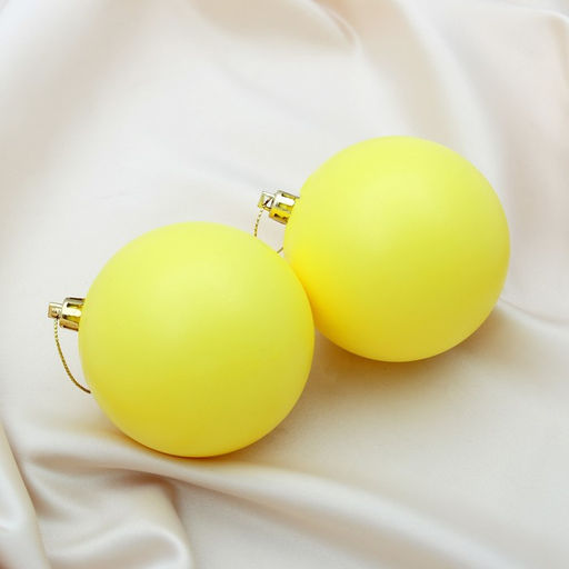 Цена за 2 шт. Ёлочные игрушки Матовый, шары новогодние, d=8 см, набор 2 шт., жёлтый