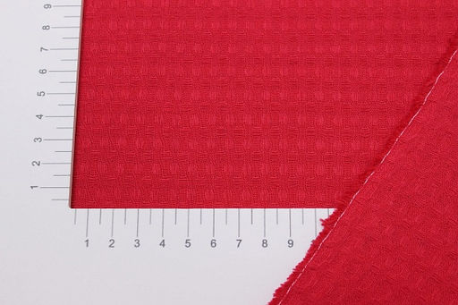 Вафельное полотно Крупная клетка цв.красная малина, ш.1.5м, хлопок-100%, 200гр/м.кв - Купава фото 3