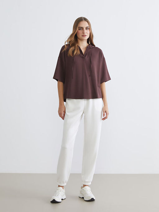 D?z K?sa Kollu Kad?n Hoodie