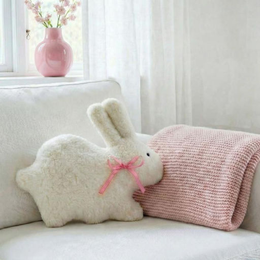 Подушка декоративная арт.4692-02 Кролик ОЛИФ шерсть белый