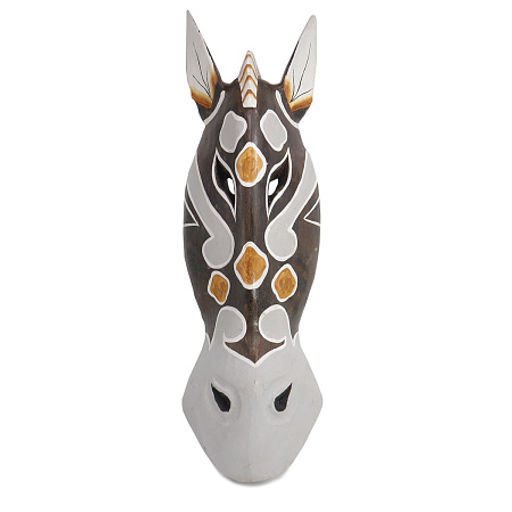 Маска Голова Зебры настенная дерево албезия Оберег на удачу - Сандаловый дом фото 4