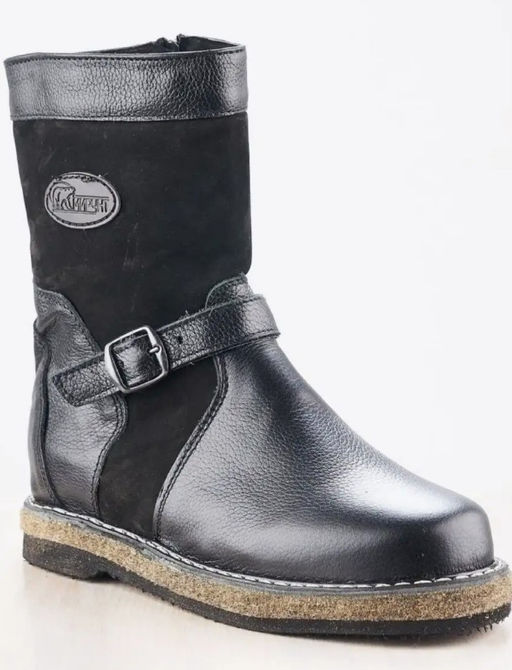 Монголки подростковые черные, войлочная подошва