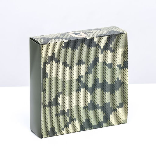 Цена за 2 шт. Коробка для 9 конфет с обечайкой, «Камуфляж» 13.8×13.8×3.8