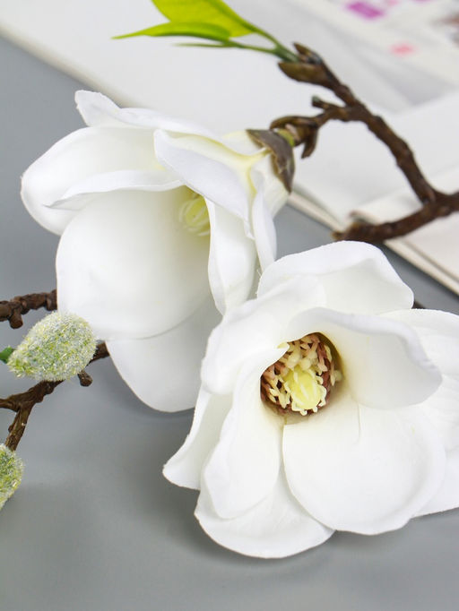 Цветы искусственные «Магнолия галант», 56×11 см, белые