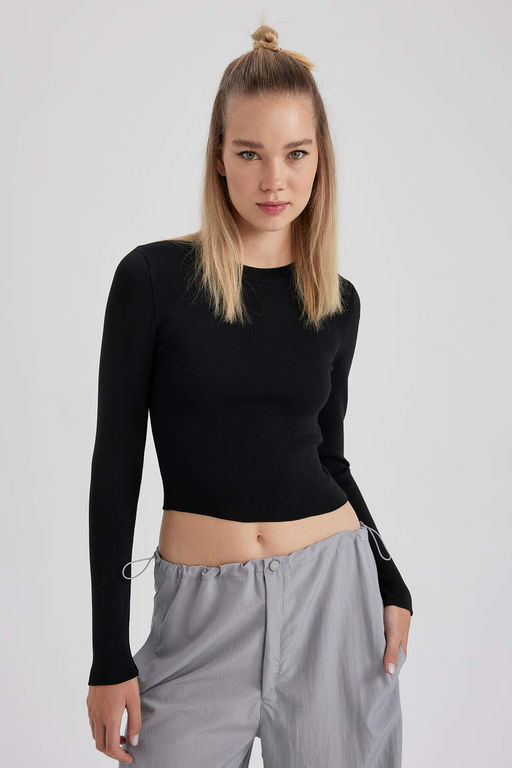 Cool Slim Fit свитер с круглым вырезом - Defacto фото 4