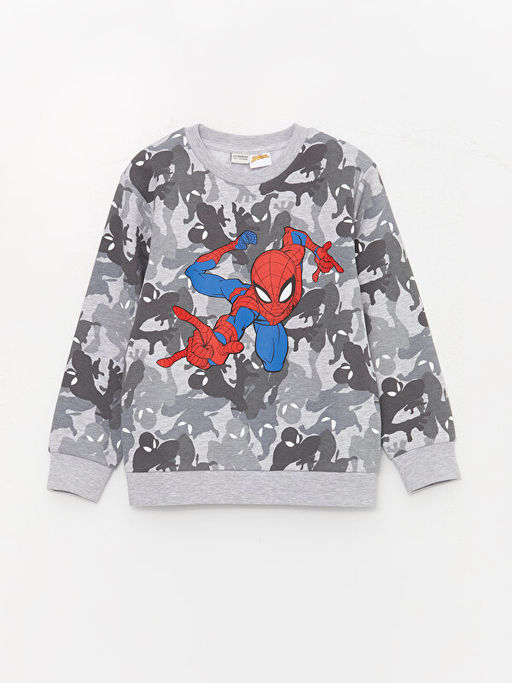 Bisiklet Yaka Spiderman Bask?l? Uzun Kollu Erkek ?ocuk Sweatshirt ve E?ofman Alt? - Waikiki фото 2