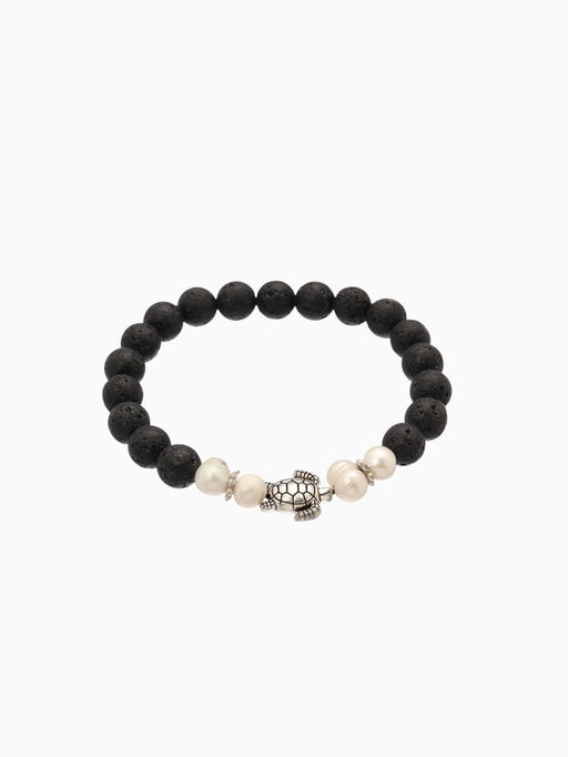 Браслет «Черепашка», длина 18 см, жемчуг, лава