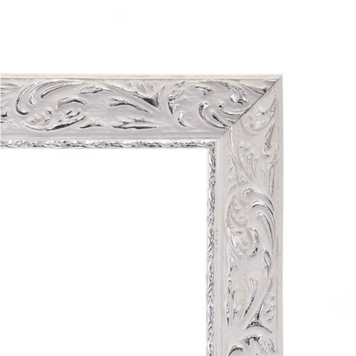 Рама для картин (зеркал) 40×50×4 см, дерево «Версаль», бело-серебристая