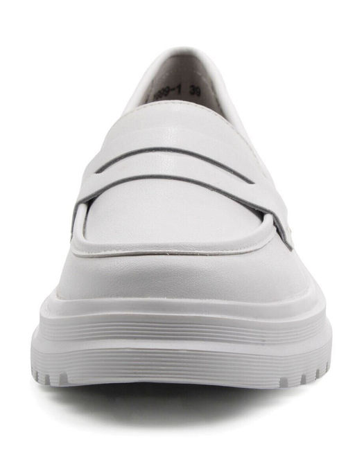 03-YG99-1 WHITE Лоферы женские (натуральная кожа)