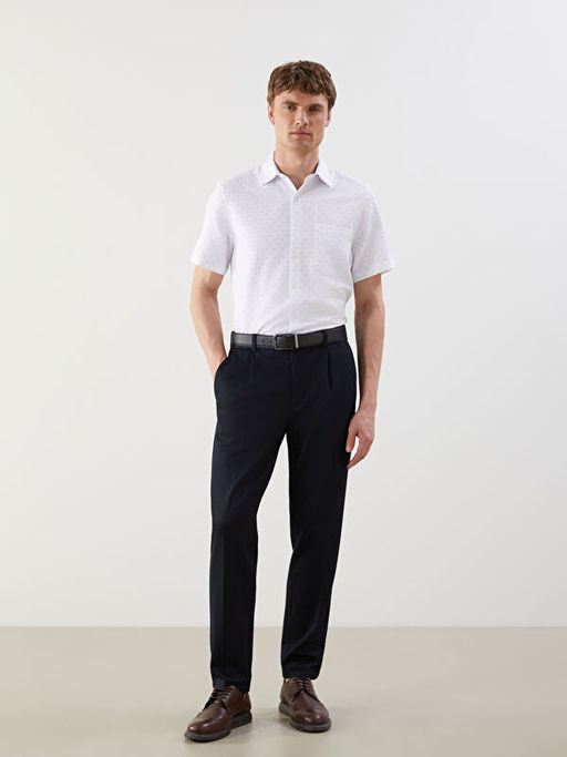 Regular Fit K?sa Kollu Gabardin Erkek G?mlek