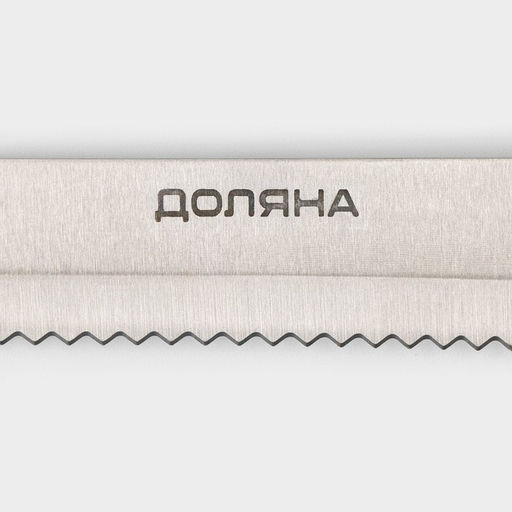 Набор ножей кухонных на подставке Доляна «Металлик», 7 предметов: 5 ножей, мусат и ножницы, серебристый