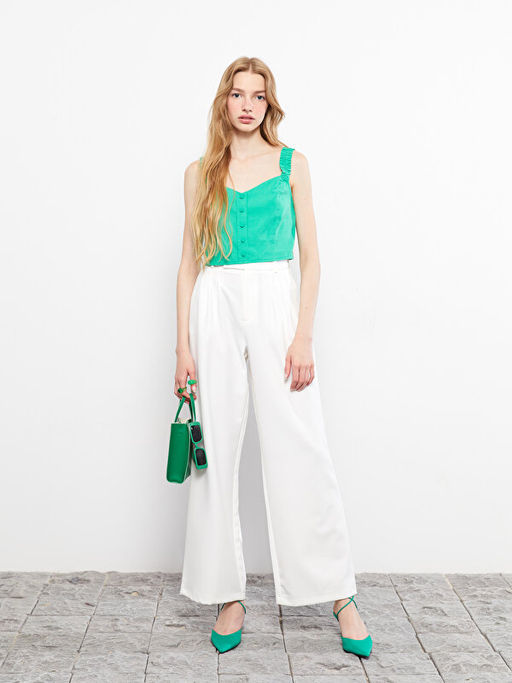 Kalp Yaka D?z Ask?l? Kad?n Bluz