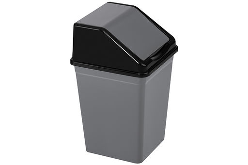 Ведро для мусора с подвижной крышкой 10 л 22,5*22,5*35 см квадратное серый/черный (941018) - Elan gallery фото 8
