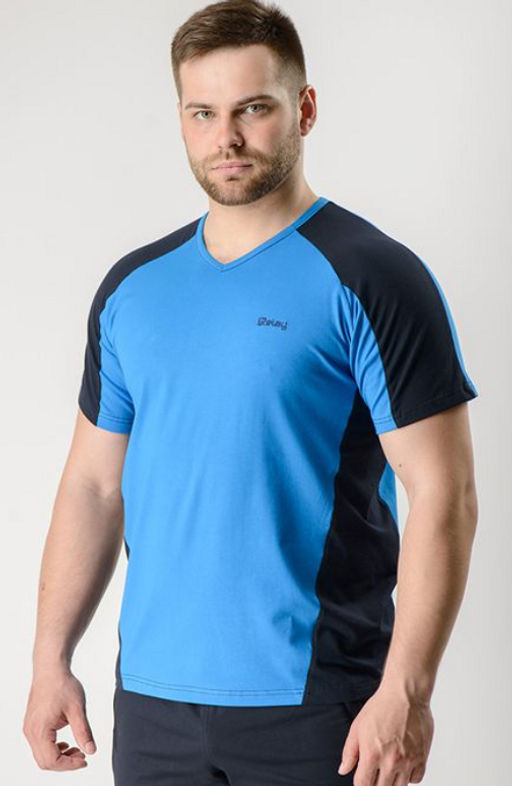 Футболка М-0408: Ярко-синий / Тёмно-синий - Relay фото 6