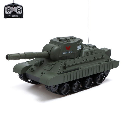 Танк радиоуправляемый Победитель, стреляет BB пулями, работает от аккумулятора, цвет зелёный