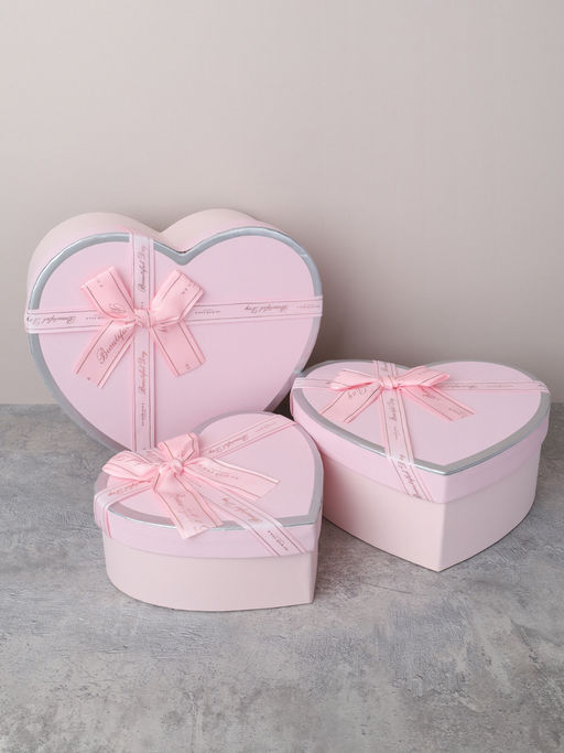 Коробка подарочная 3 штуки Сердце набор 23/19/16 см / 8022-51 /уп 36/ - ГалеонТрейд фото 8
