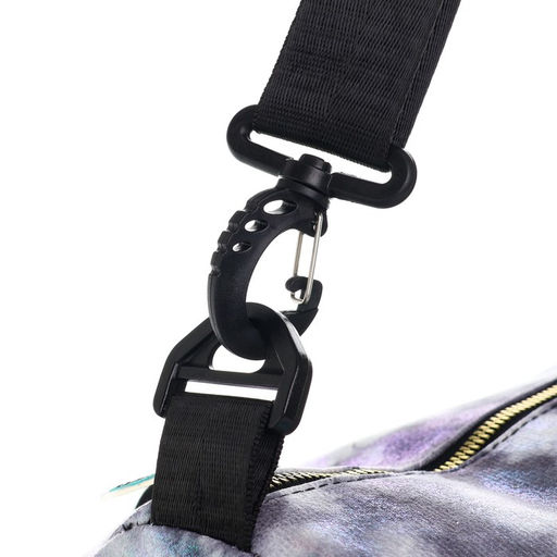 Сумка детская спортивная для девочки с блёстками, серая