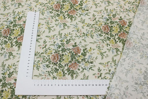 Сатин Летний шарм цв.бежево-молочный, ш.2.35м, хлопок-100%, 110гр/м.кв - Купава фото 3