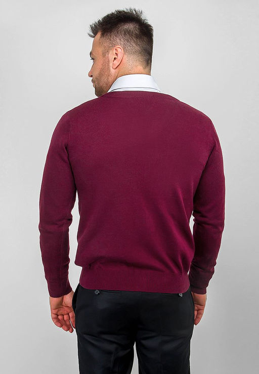 Кардиган мужской GREG G135-12-цв.планка D2 (бордо)  фото 5