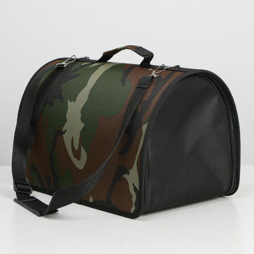 Сумка - переноска для животных Камуфляж, каркасная, 40 х 25 х 26 см, микс оттенков - Пижон фото 3