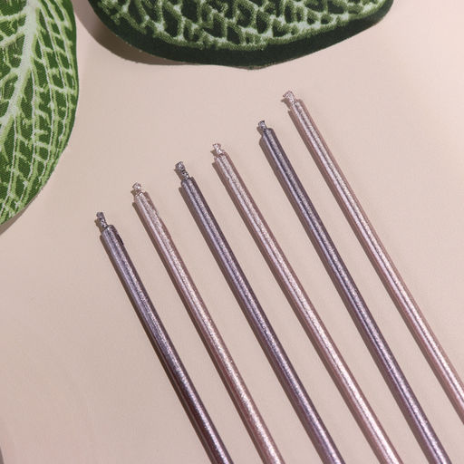 Набор свечей в торт, 6 штук Happy, 17 см, фиолетовый с металликом - Страна карнавалия фото 4